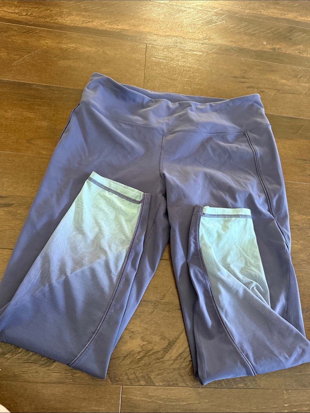 Victoria's Secret Purple Capri Leggings with Mint Panels